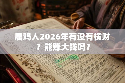 属鸡人2026年有没有横财？能赚大钱吗？