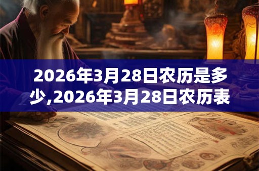 2026年3月28日农历是多少,2026年3月28日农历表