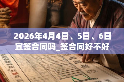 2026年4月4日、5日、6日宜签合同吗_签合同好不好