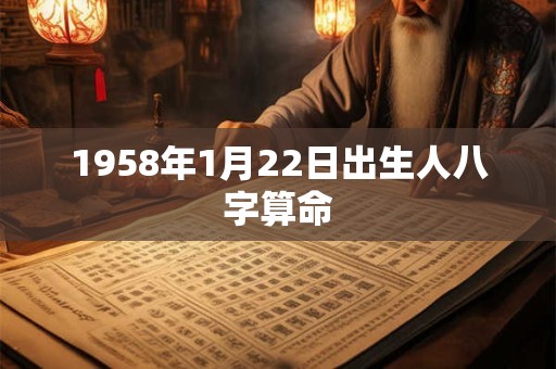 1958年1月22日出生人八字算命 1958年1月22日出生人八字算命