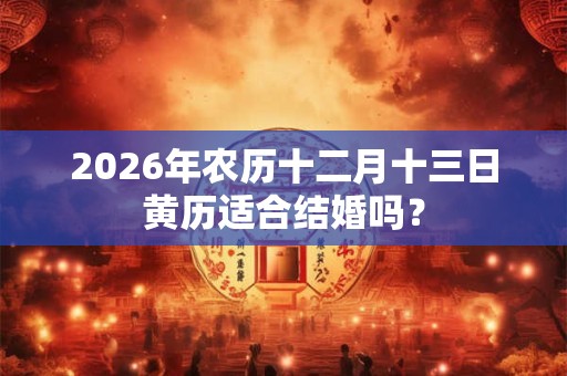 2026年农历十二月十三日黄历适合结婚吗？