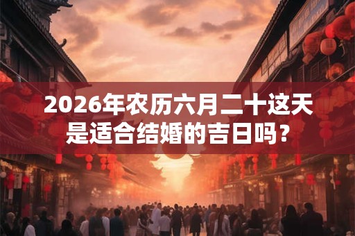 2026年农历六月二十这天是适合结婚的吉日吗？