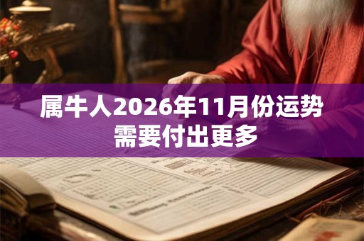 属牛人2026年11月份运势 需要付出更多