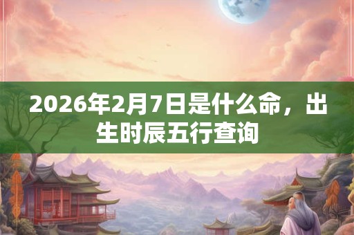 2026年2月7日是什么命，出生时辰五行查询
