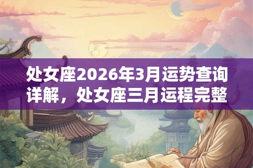 处女座2026年3月运势查询详解，处女座三月运程完整版