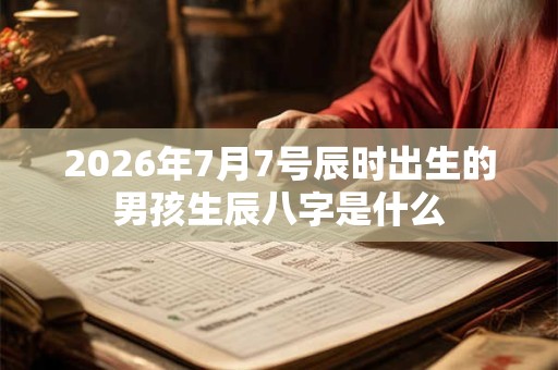 2026年7月7号辰时出生的男孩生辰八字是什么 2026年7月7号辰时出生的男孩生辰八字是什么