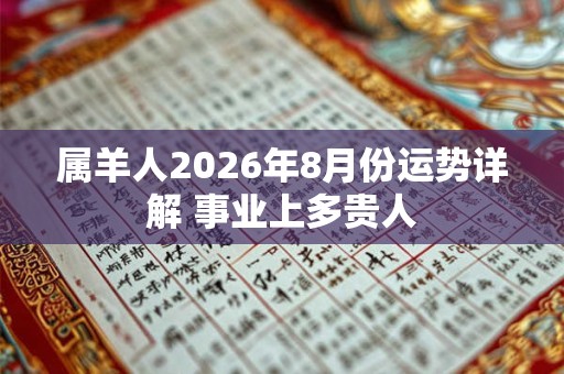 属羊人2026年8月份运势详解 事业上多贵人