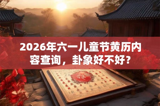 2026年六一儿童节黄历内容查询，卦象好不好？