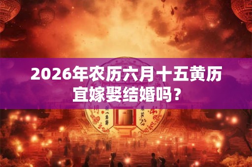 2026年农历六月十五黄历宜嫁娶结婚吗? 2026年农历六月十五黄历宜嫁娶结婚吗?