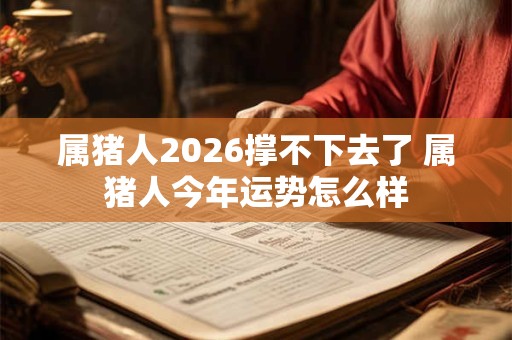 属猪人2026撑不下去了 属猪人今年运势怎么样