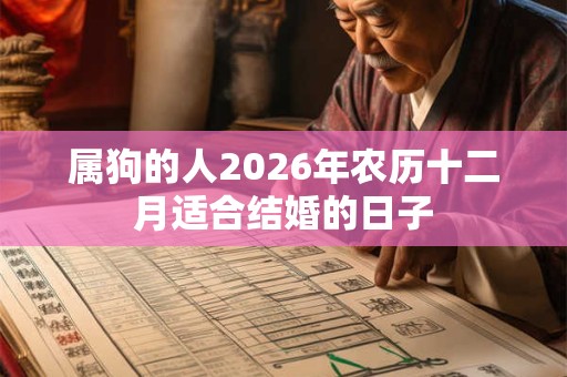 属狗的人2026年农历十二月适合结婚的日子