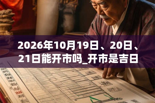 2026年10月19日、20日、21日能开市吗_开市是吉日吗 2026年10月19日、20日、21日能开市吗_开市是吉日吗