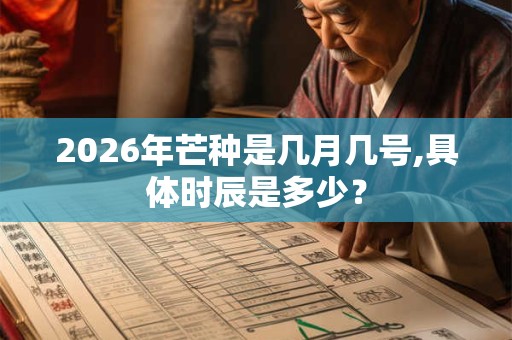 2026年芒种是几月几号,具体时辰是多少？