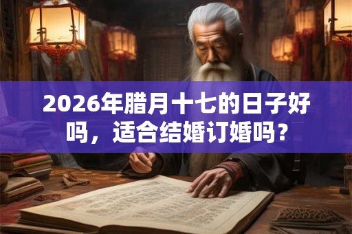 2026年腊月十七的日子好吗，适合结婚订婚吗？