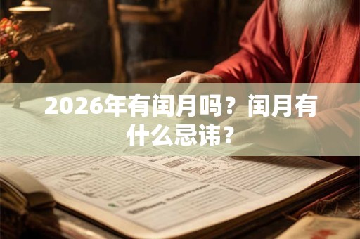 2026年有闰月吗？闰月有什么忌讳？