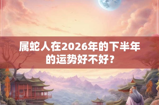 属蛇人在2026年的下半年的运势好不好？