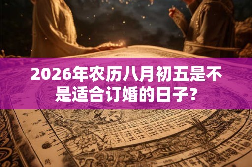 2026年农历八月初五是不是适合订婚的日子？