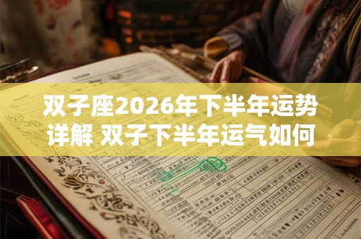 双子座2026年下半年运势详解 双子下半年运气如何