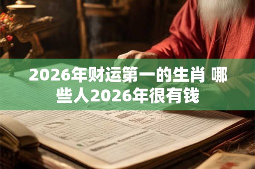 2026年财运第一的生肖 哪些人2026年很有钱