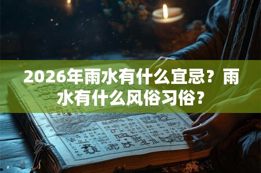 2026年雨水有什么宜忌？雨水有什么风俗习俗？