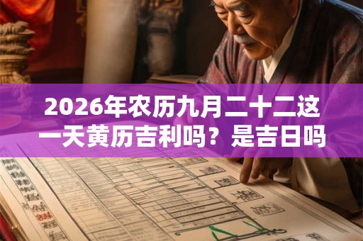 2026年农历九月二十二这一天黄历吉利吗？是吉日吗