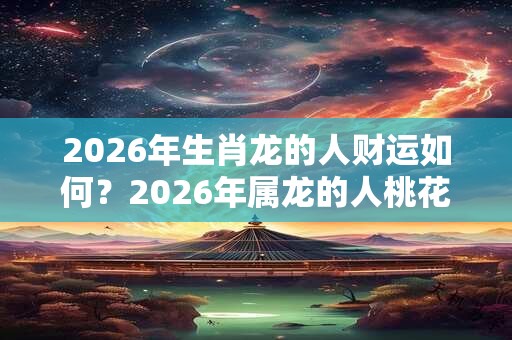 2026年生肖龙的人财运如何？2026年属龙的人桃花运如何？