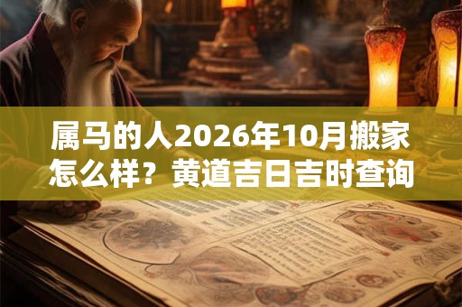 属马的人2026年10月搬家怎么样?黄道吉日吉时查询一览表 属马的人2026年10月搬家怎么样?黄道吉日吉时查询一览表