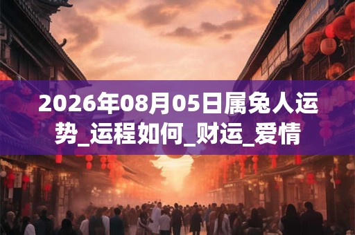 2026年08月05日属兔人运势_运程如何_财运_爱情 2026年08月05日属兔人运势_运程如何_财运_爱情