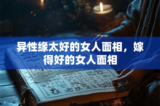 异性缘太好的女人面相，嫁得好的女人面相