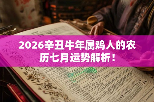 2026辛丑牛年属鸡人的农历七月运势解析！