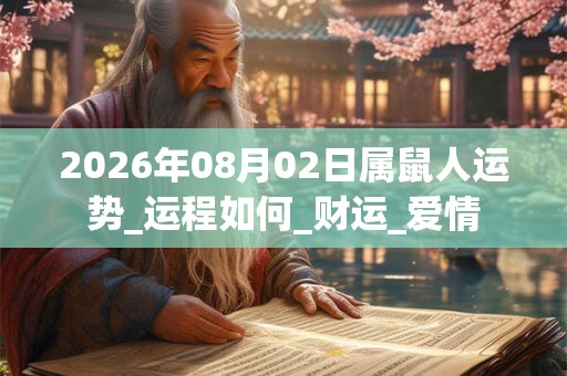 2026年08月02日属鼠人运势_运程如何_财运_爱情