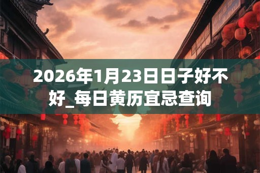 2026年1月23日日子好不好_每日黄历宜忌查询