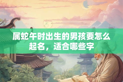 属蛇午时出生的男孩要怎么起名,适合哪些字 属蛇午时出生的男孩要怎么起名,适合哪些字