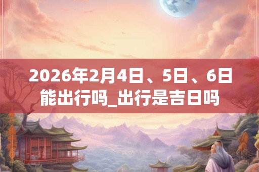 2026年2月4日、5日、6日能出行吗_出行是吉日吗