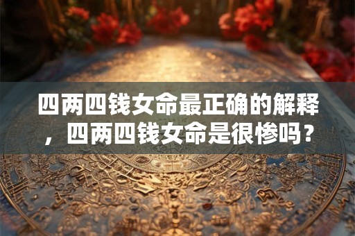 四两四钱女命最正确的解释，四两四钱女命是很惨吗？