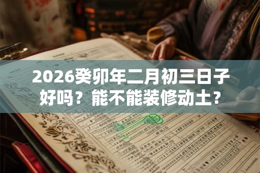 2026癸卯年二月初三日子好吗？能不能装修动土？