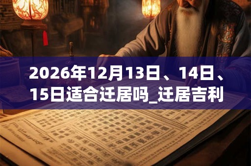 2026年12月13日、14日、15日适合迁居吗_迁居吉利吗
