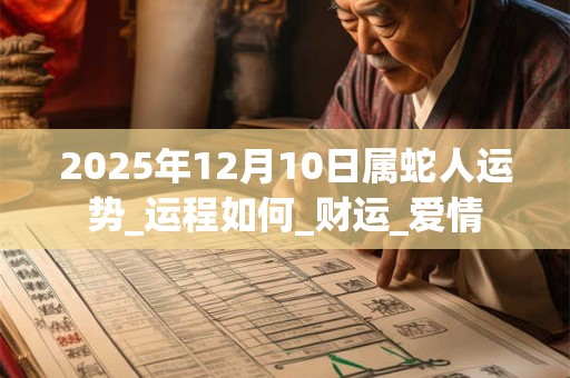 2025年12月10日属蛇人运势_运程如何_财运_爱情