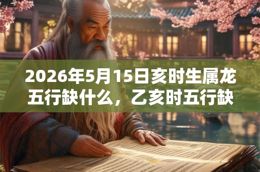 2026年5月15日亥时生属龙五行缺什么，乙亥时五行缺什么