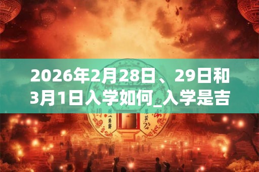 2026年2月28日、29日和3月1日入学如何_入学是吉日吗