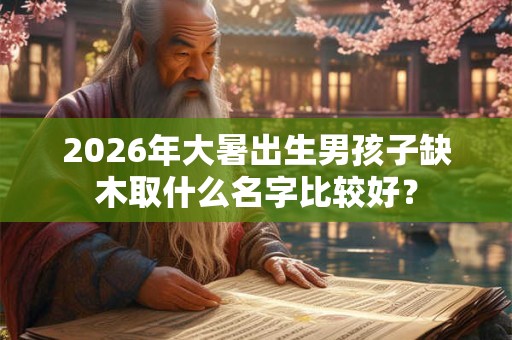 2026年大暑出生男孩子缺木取什么名字比较好？