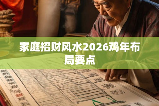 家庭招财风水2026鸡年布局要点