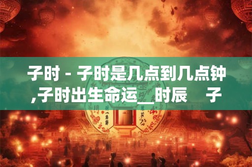 子时 - 子时是几点到几点钟,子时出生命运__时辰    子时_