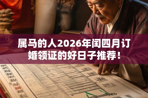 属马的人2026年闰四月订婚领证的好日子推荐！