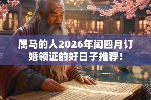 属马的人2026年闰四月订婚领证的好日子推荐！