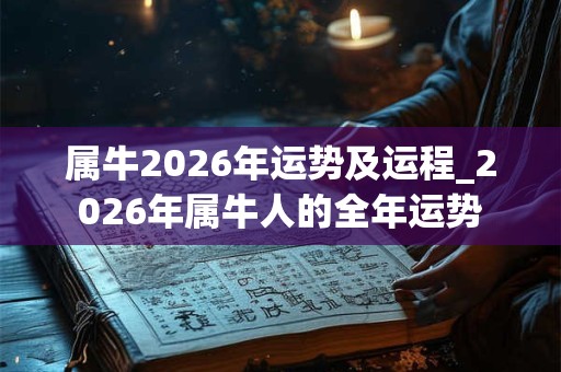 属牛2026年运势及运程_2026年属牛人的全年运势