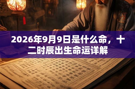 2026年9月9日是什么命，十二时辰出生命运详解