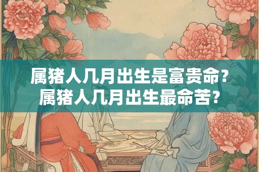 属猪人几月出生是富贵命？属猪人几月出生最命苦？