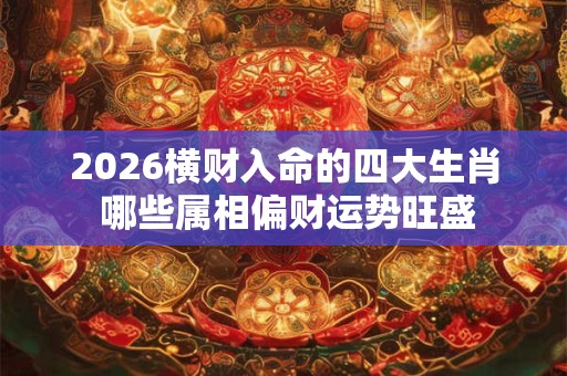 2026横财入命的四大生肖 哪些属相偏财运势旺盛