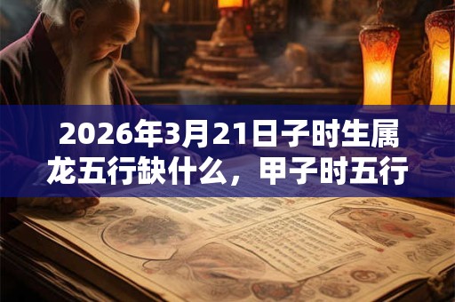 2026年3月21日子时生属龙五行缺什么，甲子时五行缺什么